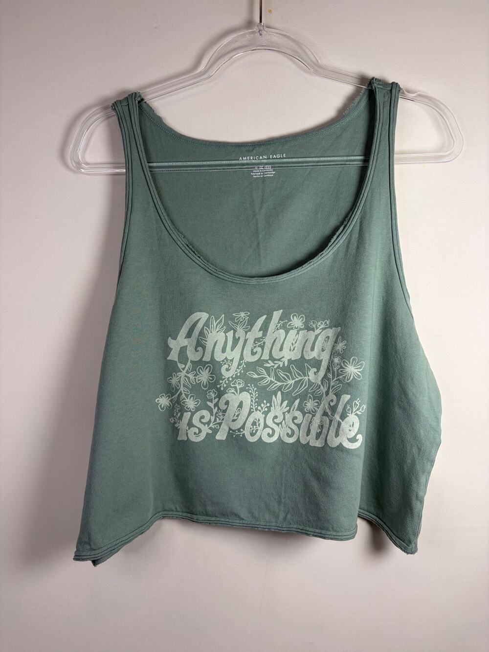 American Eagle ANYTHING IS POSSIBLE Oversized Crop Tank Top Size XL NEW